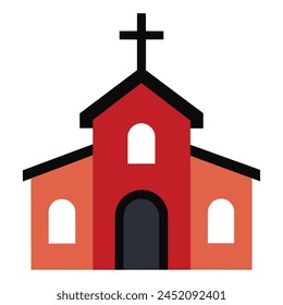 Church flat icon vector illustration on white background