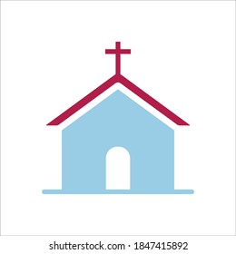 Church Flat Icon Vector Logo Template Illustration