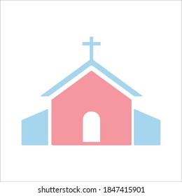 Church Flat Icon Vector Logo Template Illustration