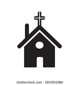 Church Flat Icon Vector Logo Template Illustration Design