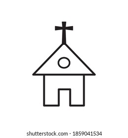 Church Flat Icon Vector Logo Template Illustration Design