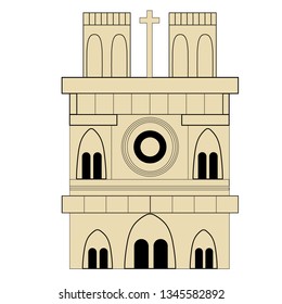 church flat illustration on white