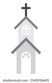 
Ilustração plana da igreja, vetor da igreja simples 