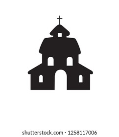 Church flat silhouette vector isolated on white eps 10