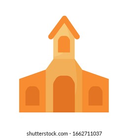 church flat style icon design, Religion culture belief religious faith god spiritual meditation and traditional theme Vector illustration