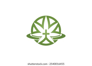 church flower logo vector design template