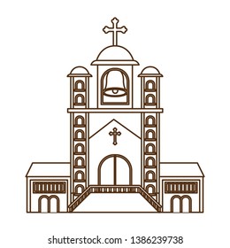 church with front view isolated icon