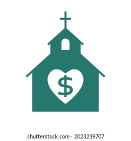 Church fundraiser icon. Clipart image isolated on white background