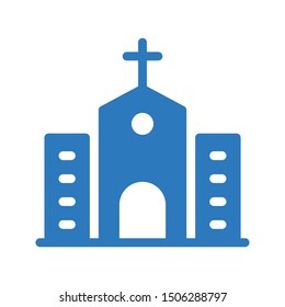 church glyph colour vector icon