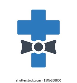 church glyph colour vector icon