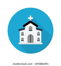 church glyph flat vector icon