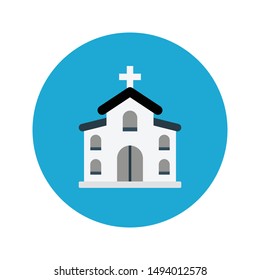 church glyph flat vector icon