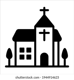 church glyph icon,  real estate  web and mobile icon