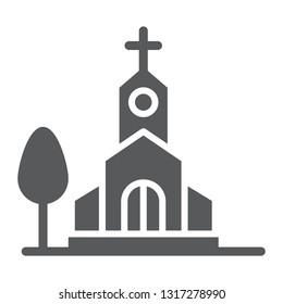 Church glyph icon, religion and building, chapel sign, vector graphics, a solid pattern on a white background, eps 10.