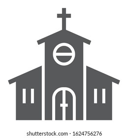 Church glyph icon, religion and prayer, religion building sign, vector graphics, a solid pattern on a white background, eps 10