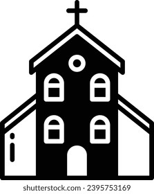 Church glyph and line vector illustration