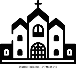 Church glyph and line vector illustration