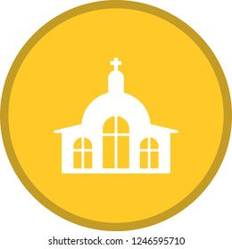 Church Glyph Round Circle Multi color BG