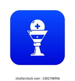 Church goblet glyph icon blue vector isolated on white background