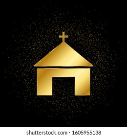 Church gold, icon. Vector illustration of golden particle