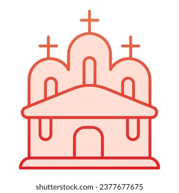 Church gradient line icon. House of faith outline style pictogram on white background. Spring Easter holiday Christian building with cross for mobile concept and web design. Vector graphics