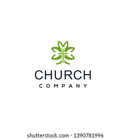 
church, growht vector logo template