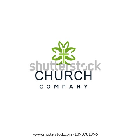 
church, growht vector logo template