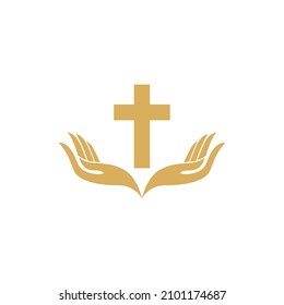 church hand christian logo design