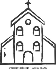 Church hand drawn vector illustration