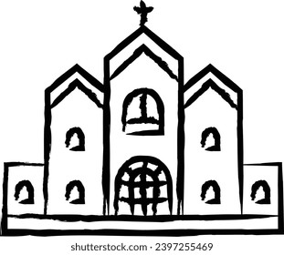 Church hand drawn vector illustration
