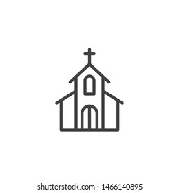 Church Holy Cross Line Icon Linear Stock Vector (Royalty Free ...