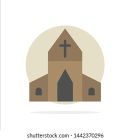 Church, House, Easter, Cross Abstract Circle Background Flat color Icon