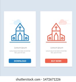 Church, House, Easter, Cross  Blue and Red Download and Buy Now web Widget Card Template