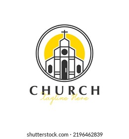 Church House Outline Logo Design