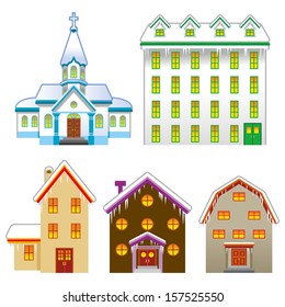 Church and House,Isolated,Winter