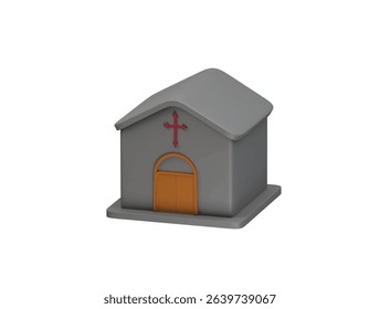 church icon 3d illustration render