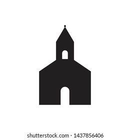 church icon black isolated vector illustration