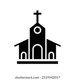 church icon black vector design illustration