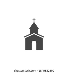 Church Icon Black and White Vector Graphic