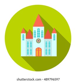 Church icon cartoon. Single building icon from the big city infrastructure set.