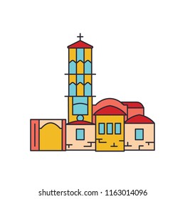Church icon, cartoon style