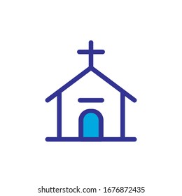 church icon color style design vector illustration