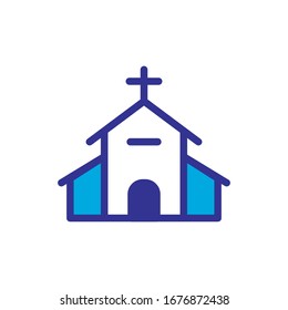 church icon color style design vector illustration