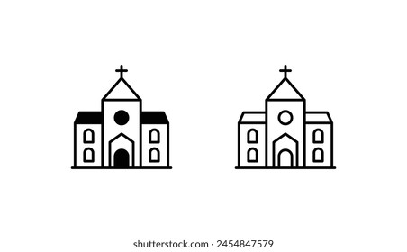 Church icon design with white background stock illustration