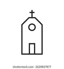 church icon editable outline stroke vector eps