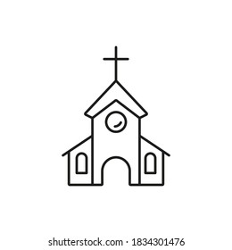 church icon element of building icon for mobile concept and web apps. Thin line church icon can be used for web and mobile. Premium icon on white background