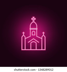 church icon. Elements of Easter in neon style icons. Simple icon for websites, web design, mobile app, info graphics