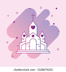 
church icon. Elements of religious signs icon for concept and web apps. Illustration icon for website design and development, app development. Premium icon on pink background