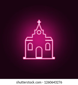 church icon. Elements of web in neon style icons. Simple icon for websites, web design, mobile app, info graphics