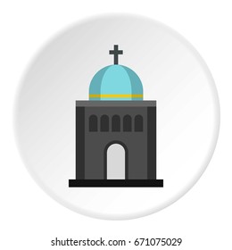 Church icon in flat circle isolated vector illustration for web